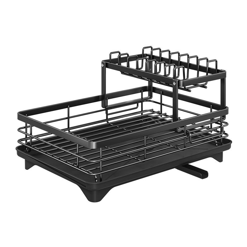 Multifunctional Kitchen Countertop Dish Rack with Storage for Bowls, Chopsticks, Plates, and Cutlery