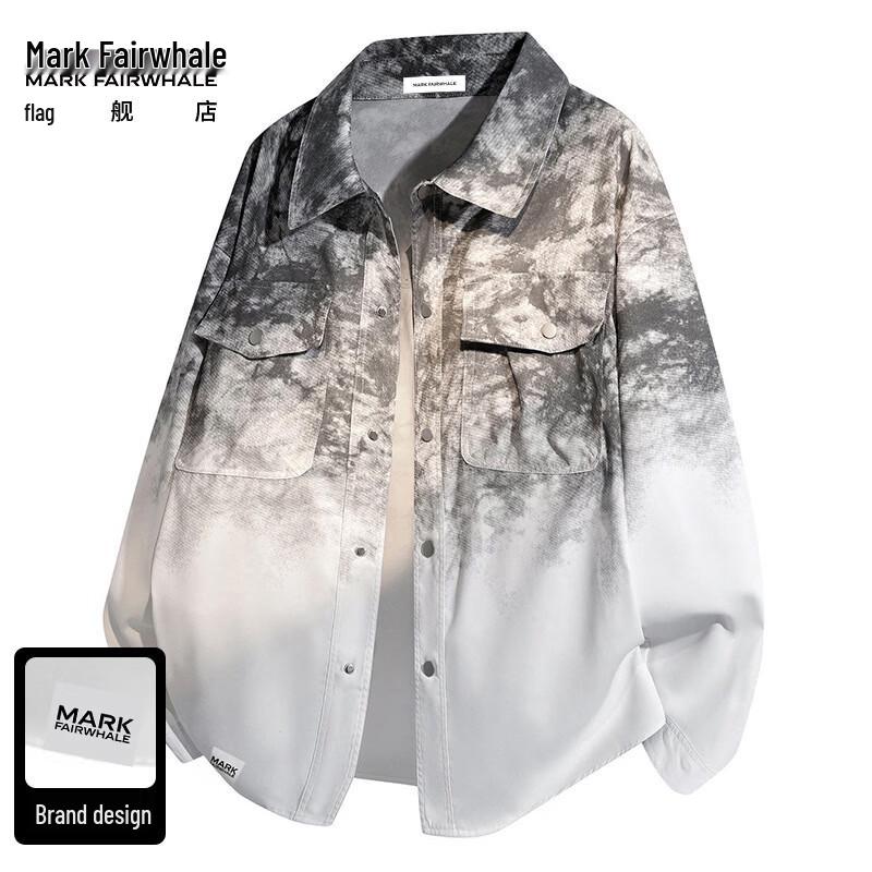 MARK FAIRWHALE Men s Tie-Dye Long-Sleeve Casual Shirt XL