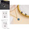 Turkish Evil Eye Jewelry Set With Geometric Alloy Pendant And Chain For Women
