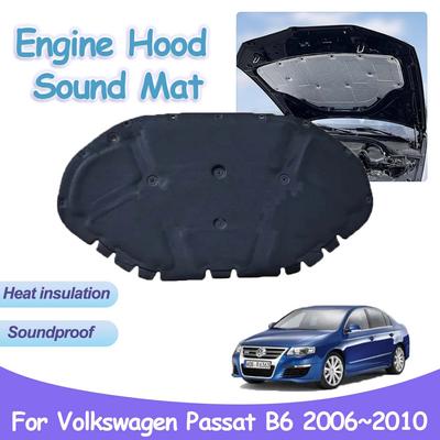 Engine Hood Sound Pad for Volkswagen VW Passat B6 2006~2010 Heat Insulation Cotton Cover Car Soundproof Mat Interior Accessories