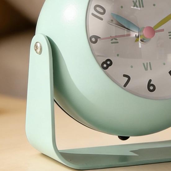 Rotatable Analog Alarm Clock with Night Light Non-Ticking Silent Battery Operated Bedroom Digital Desk Clock Children Students Birthday Gift