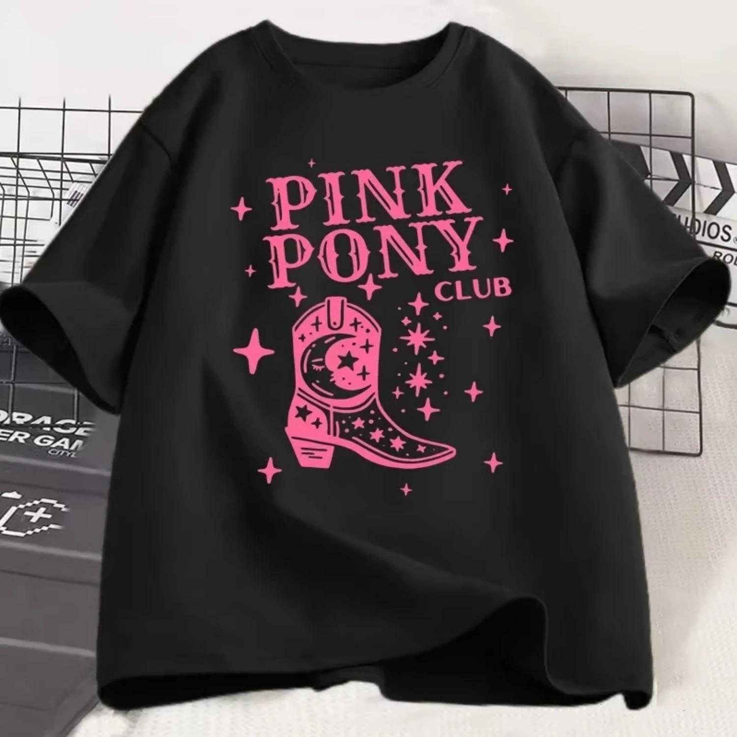 

Pink Pony Club Chappell Roan Cowgirl Boots T Shirt Women Hip Hop Fashion Country Music T-Shirt Lady Girl Cotton Tshirts Unisex S