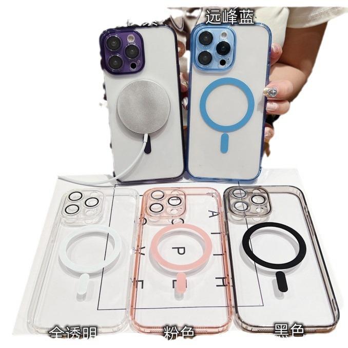 For Apple 16/15PM Phone Case IP14 Protective Case 13pro Acrylic 12 Magnetic 11 with Lens Integrated