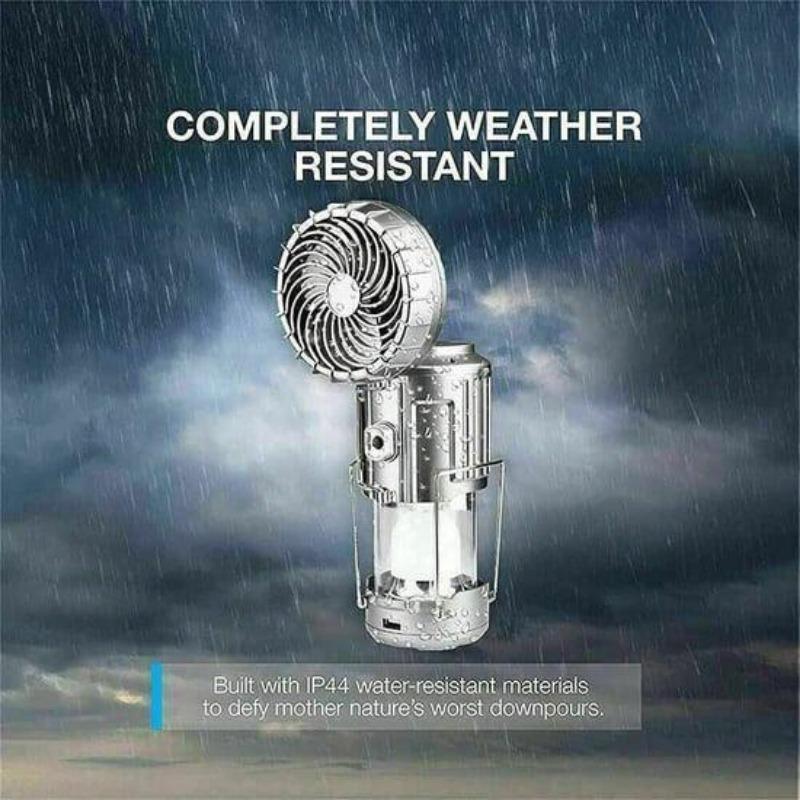 Solar Camping Lantern With Fan Portable Stretchable Electric Fan Emergency Light Outdoor Lighting Rechargeable LED Tent Light