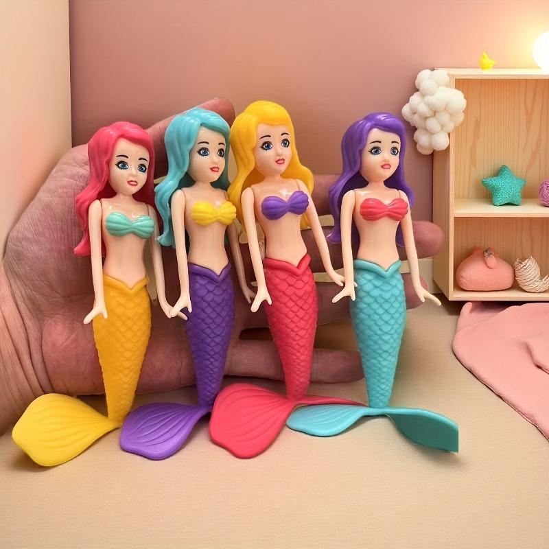 4Pcs Rotating Mermaid Pool Toys, Underwater Play Toys for Party & Gift