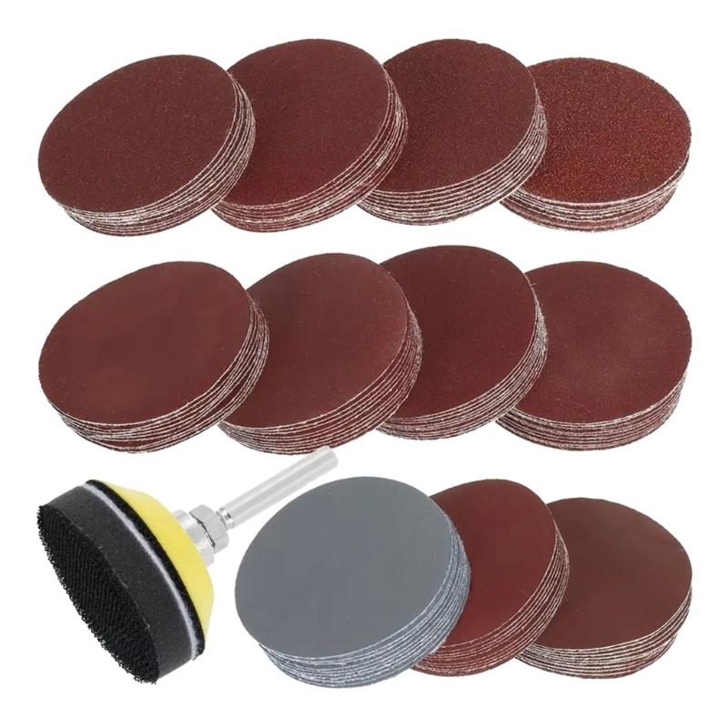 100Pcs 1inch/25mm Sanding Discs Pad Sander Disk Kits Abrasive Polish Pad Plate Sandpapers Assortments for Rotary Tool