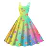 Women's Halloween Print Off-Shoulder Spaghetti Strap Dress