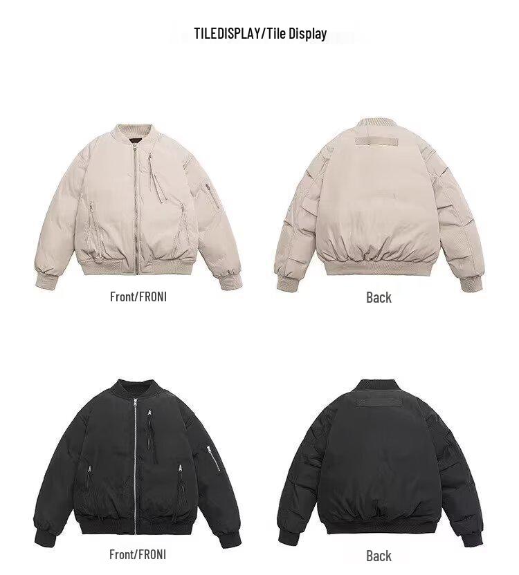 Dámská retro bomber bunda s více kapsami - Trendy americký baseballový styl pro jaro a podzim