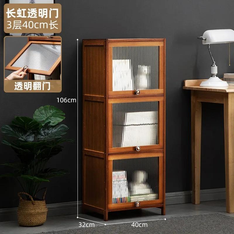 Bamboo Doors Bookcase Nordic Display Organizer Sideboards Bookcase Minimalist Storage Etagere Rangement Furniture For Livingroom