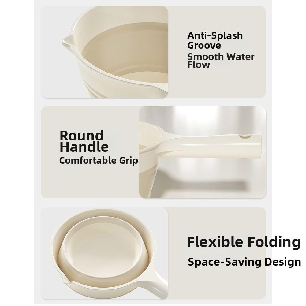 Creative Folding Water Scoop Long Handle Kitchen Water Ladle Fruit Washing Scoop  Bathroom