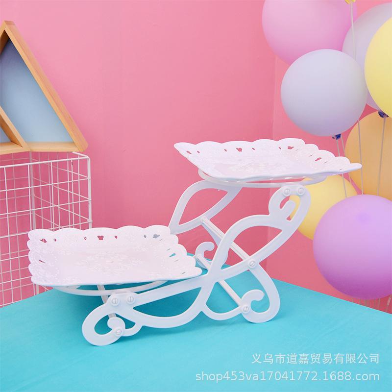 Creative Fruit Dish Afternoon Tea Dim Sum Dessert Table Decoration European Display Shelf Three Layer Cake Rack