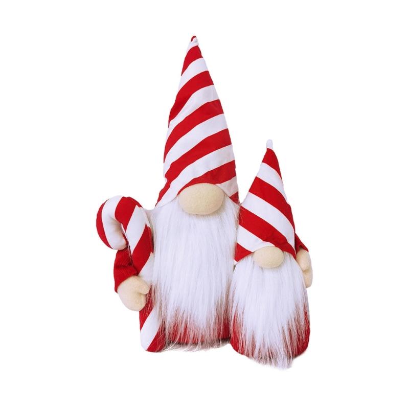 

Large Nosed Striped Hat Gnomes Figure Face less Dolls Ornaments, Soft Fabric Christmas Decoration 1