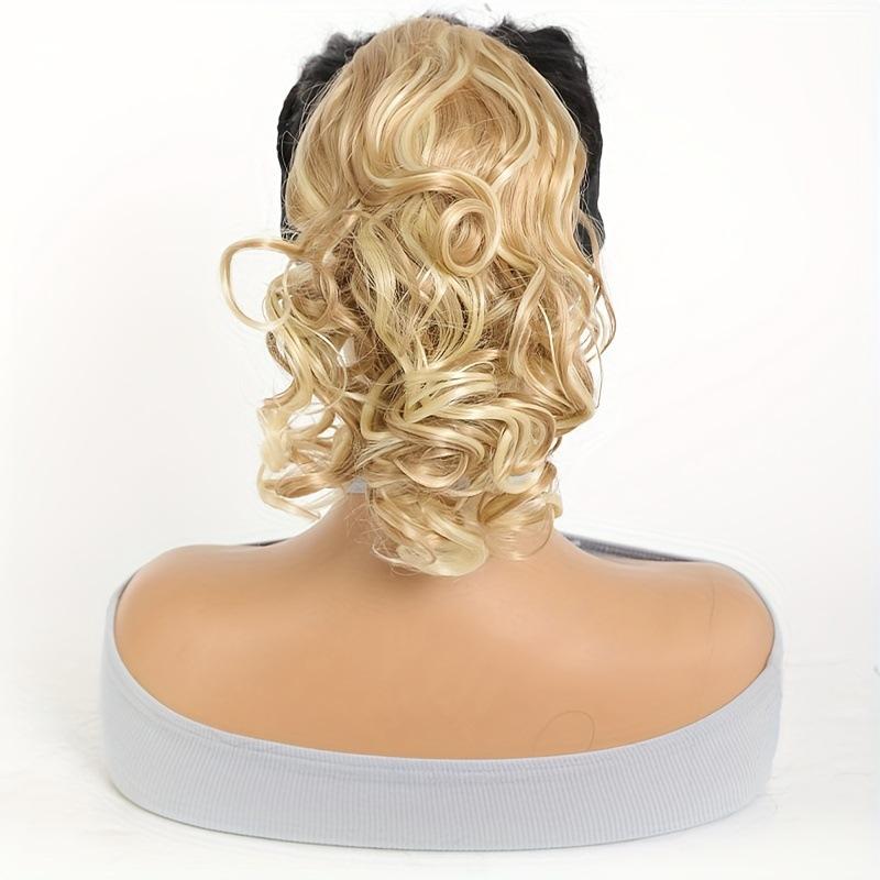 Big Wave Drawstring Ponytail Hairpiece Synthetic Hair 10-Strand Braided Design for More Volume, High Elasticity Band for Easy Wear, No Tangles,