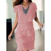 Chiffon shirt dress women's year new European and American women's clothing loose short-sleeved cake skirt