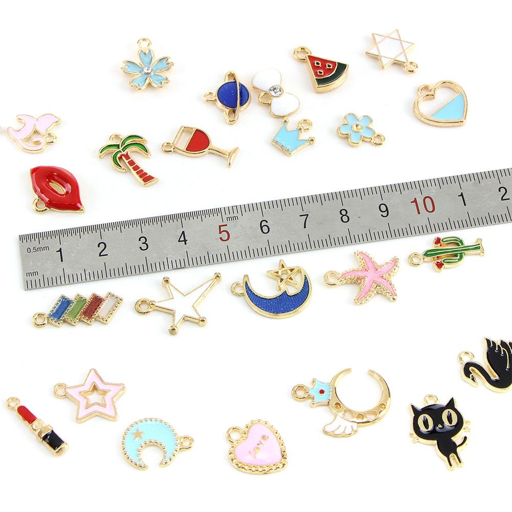 30Pcs Pendants Colorful Plated Mixed Pattern for DIY Necklace Bracelet Earring Jewelry Accessories
