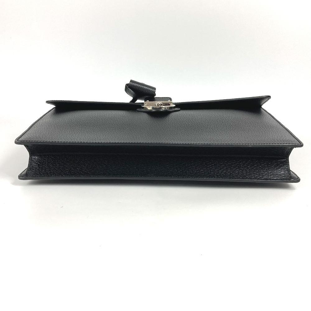 GUCCI 295256 logo Business bag, briefcase Hand Bag Leather Black
