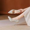 Waterproof table Internet celebrity super high heels bridesmaid shoes banquet temperament lady versatile wedding shoes