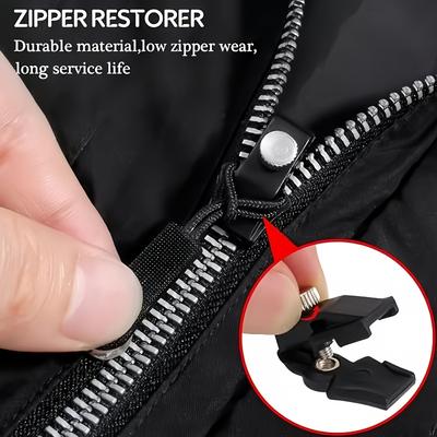 12 Stück Universelles Reißverschluss-Reparaturset Schnellverschluss-Schieber für Taschen Gepäck Jacken Strapazierfähiges Nylon Metall Schwarz