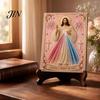 3D Pearl Texture Art Mary Painting Kit, Divine Mercy Jesus Holy Religious Beginner Kit Faux DIY Craft Set for Adults Beginners Christian Wall Decor