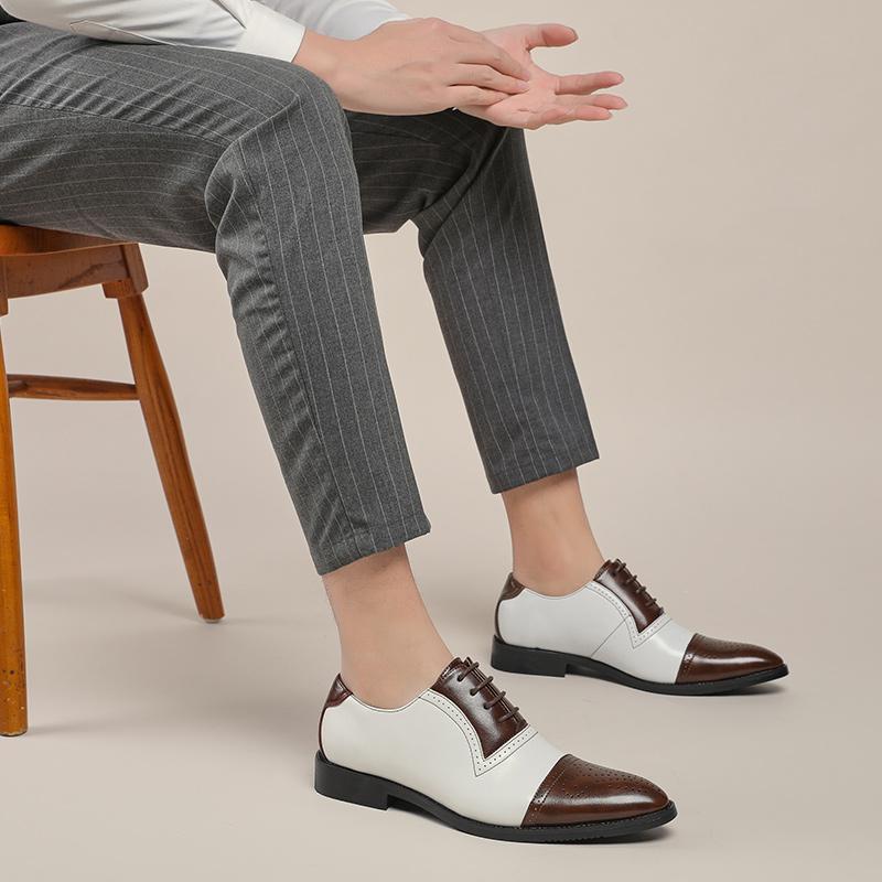 2024 Весна Оксфорды Мужская обувь Остроконечные Модные Деловые Повседневные Свадебные — фото 5