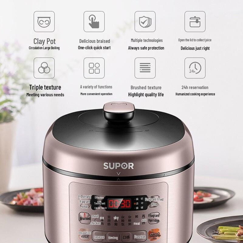 SUPOR 5L Smart Electric Pressure Cooker with Double Inner Pots