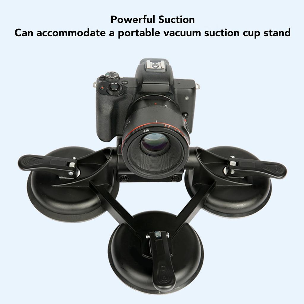 Triple Suction Cups Car Mount Fit for Insta360 X5 X4 X3 Action Camera Suction Cup Mount Holder for DSLR Mirrorless Camera 20KG Load Capacity