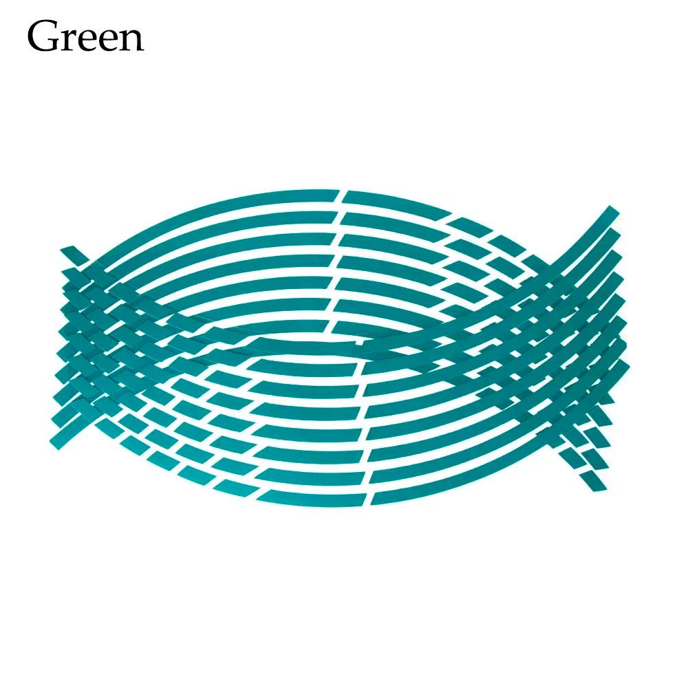 16 ks Samolepky na pneumatiky motocyklu a auta Ozdobné proužky Univerzální reflexní samolepka na kolo Vodotěsná páska na ráfek kola motocyklu 17"18"