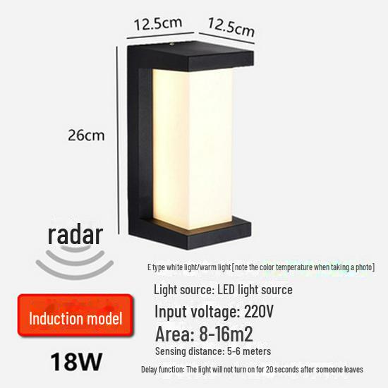 Waterproof Outdoor Wall Lamp for Villa Courtyard, Balcony, and Terrace