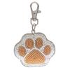 AND PACKABLE Beaded Key Ring, Approx. 5.8 X 5cm, Handmade-Style Cat Charm, Cat Paw Design, 69211