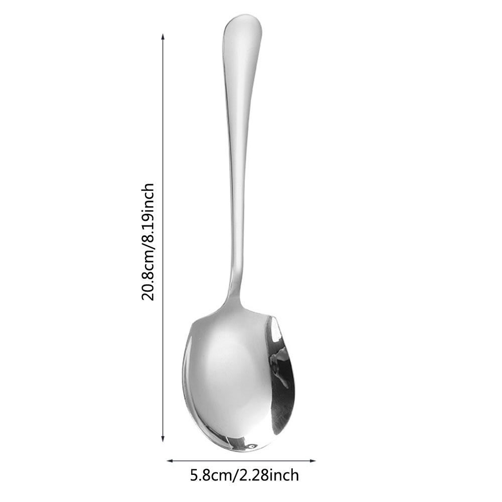 SUS410 Stainless Steel Large Stainless Steel Rice Spoon Ergonomic Metal Serving Spoon Kitchen Flatware Salad Serving Utensils4