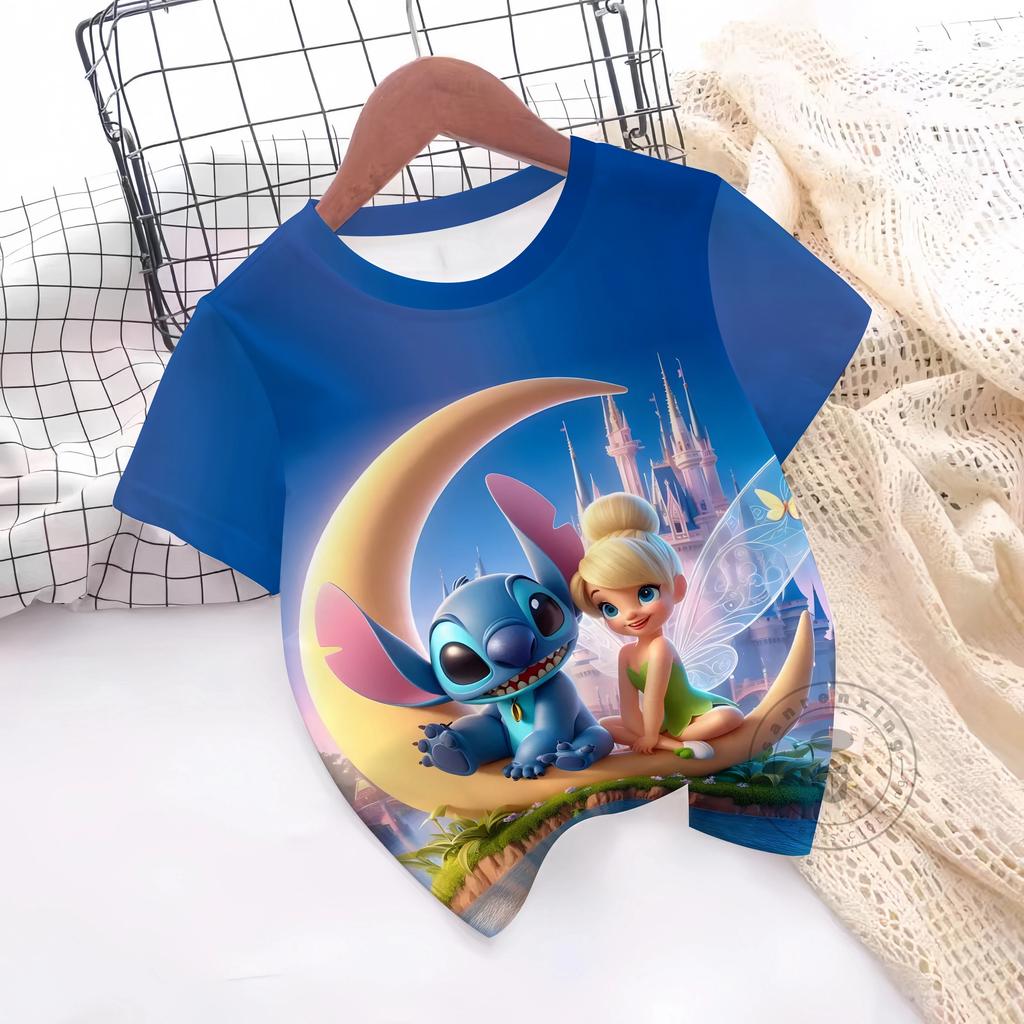 New Hot Sale Stitch T Shirts 3D Printing Graphic T-shirt Disney Casual Short Sleeve Stitch Tops Boys Girls Casual Clothes