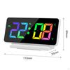 Electronic Colorful Alarm Clock Large Number Bedside for Bedroom Table USB