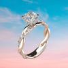 Frauen-Zirkonia-eingelegter gedrehter Fingerring, Hochzeit, Verlobung, Schmuck, Geschenk