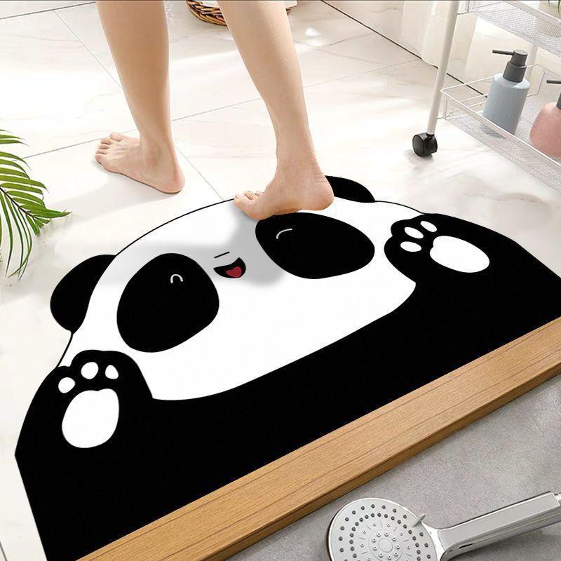 Tapete de Chão de Lama Diatomácea Desenho Animado Tapete de Chão de Banheiro Absorção de Água Secagem Rápida Tapete Antiderrapante Resistente à Sujeira e Fácil de Cuidar Tapete para os Pés