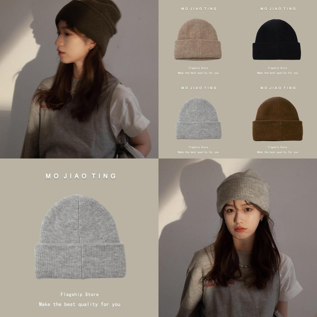 Gemütliche Winter Strickmütze Für Damen Weiche Baumwolle Warme Mütze Im Trendigen Koreanischen Stil