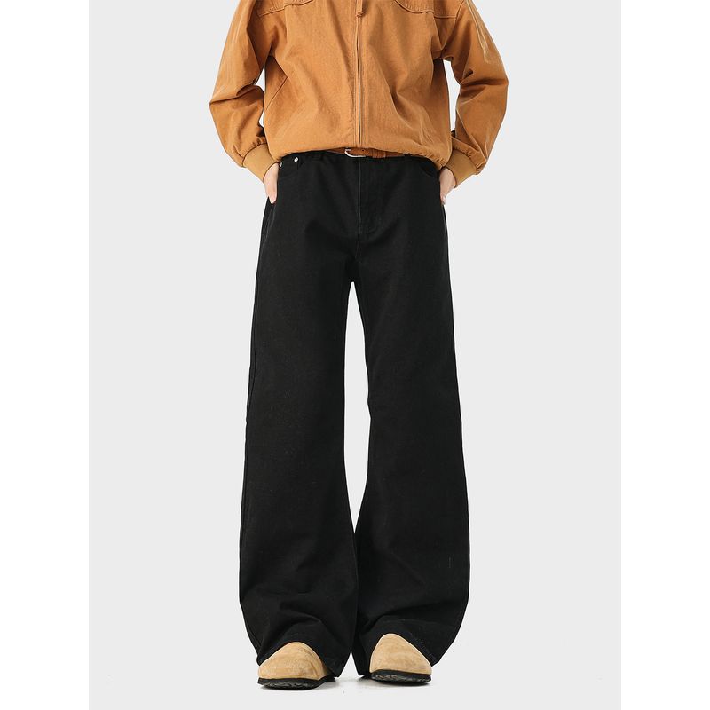 51 Hip-Hop American Street Style Straight-Leg Jeans for Men, Trendy Brand, Cool Vintage Feel, Loose and Versatile Wide-Leg Pants