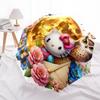 1pc Golden Moonlit Hello Kitty Automatic Opening/Closing Umbrella with Foldable Design, 8-Bone Iron Frame Outdoor Umbrella for Festive Gifts, Travel,