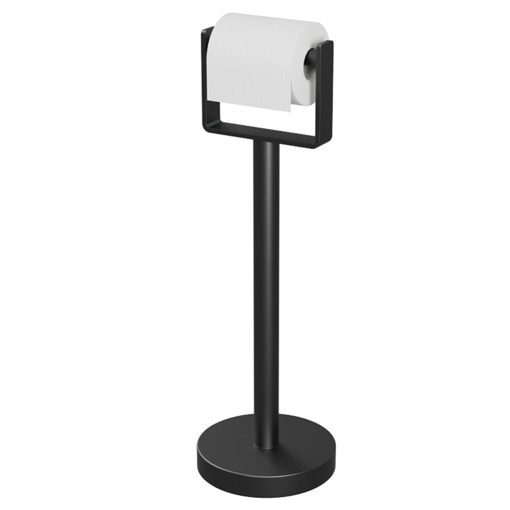 Toilet Paper Holder Black Modern Minimalist Anti Tipping 201 Stainless Steel Toilet Paper Stand with Extra Weighted