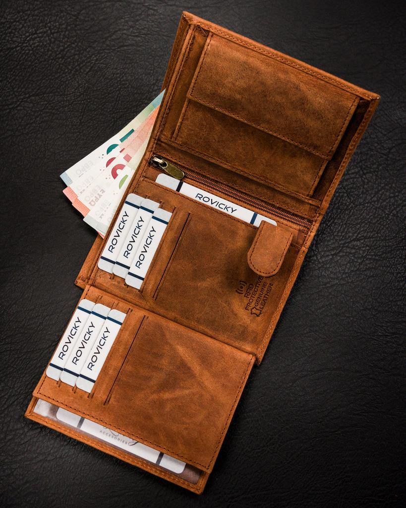 Men's Leather Wallet N4-CHM-HORSE-BL-COGNAC