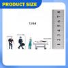 4x Miniature Figures Model 1/64 Scale Simulation Scene Layout Hand Painted Mini Diorama