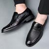Men'S Sandals Leather Hollow Dress Leather Shoes Business Breathable Hole Shoes