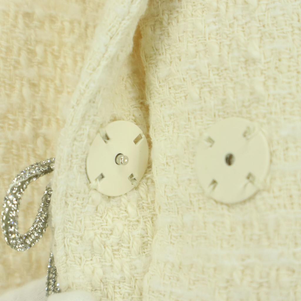 Beauty products ZARA Long sleeve Tweed jacket XS Ivory ribbon Women Used