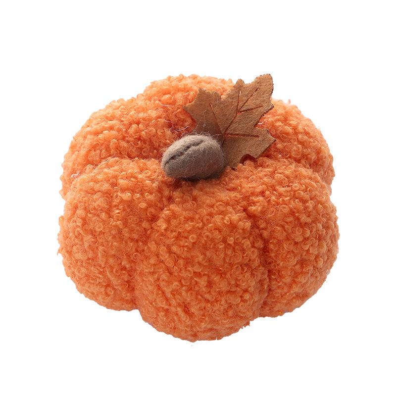 Halloween Decorations Velvet Faux Pumpkin Ornaments Holiday Party Table Centerpiece Warm Home Accent