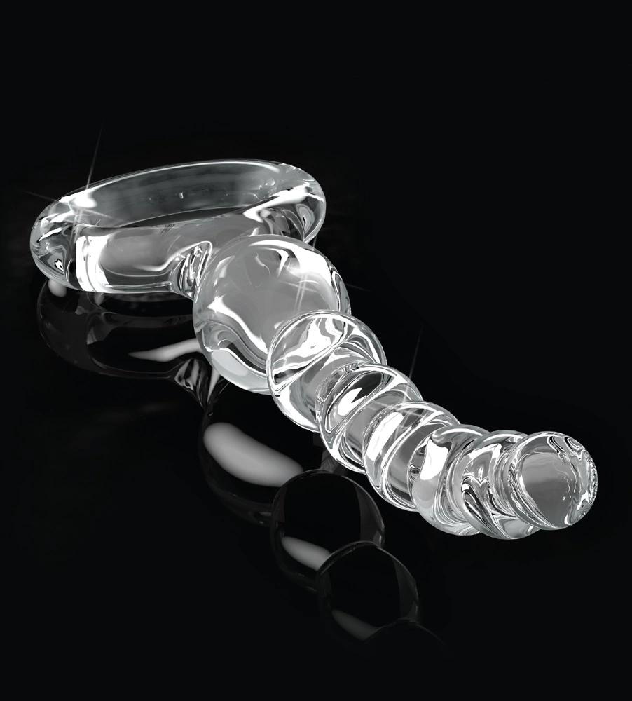 Icicles - Glass Anal Beads with Handle