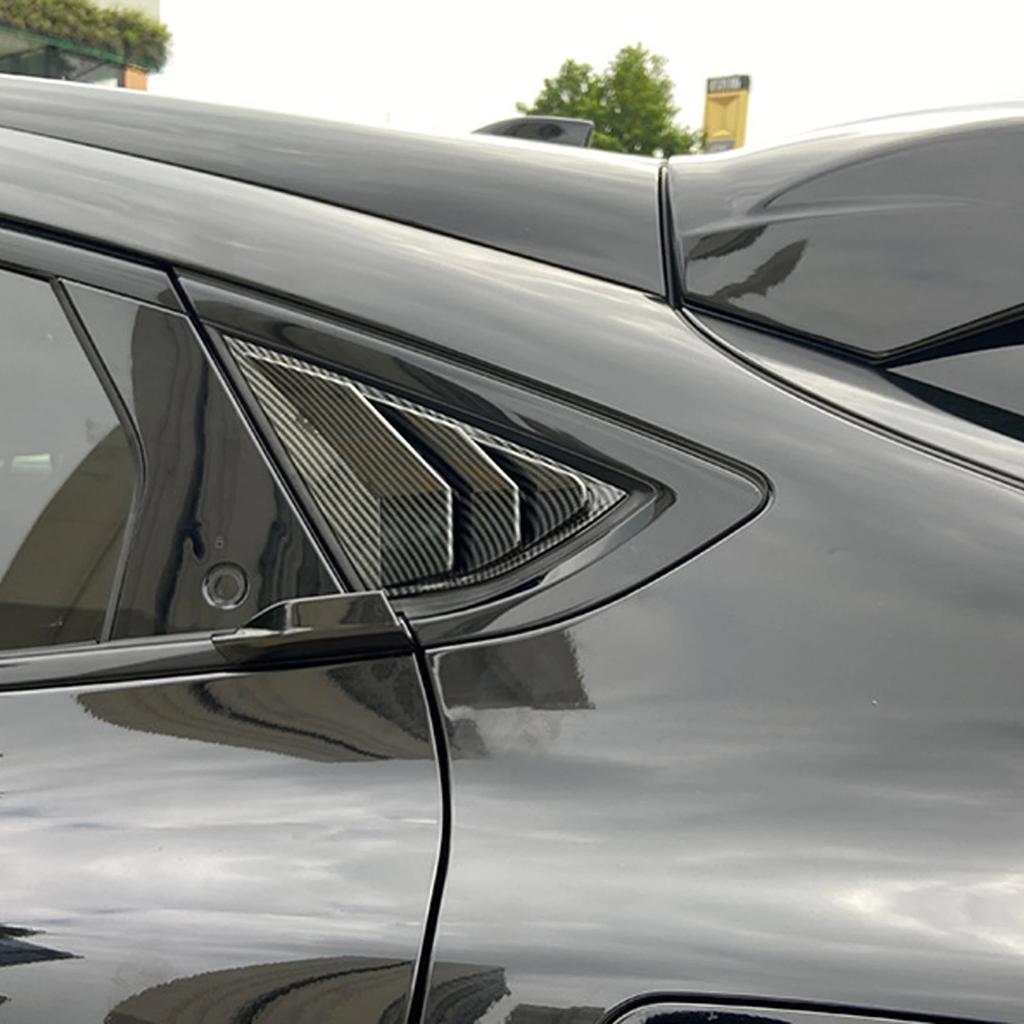 For Mustang Mach-E Mach E 2025 2025 Car Rear Louver Window Side Shutter Cover Trim Sticker Vent Scoop ABS Carbon Fiber Style
