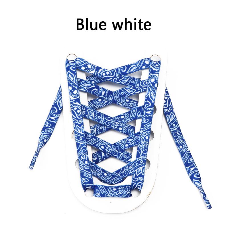 Flat Shoelaces Cashew Flower Basketball Shoe Laces For Sneakers Hand-painted Printing Sports Shoelace Shoestrings 1 Pair