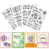 4Style 4pcs PVC Stamps for DIY Scrapbooking Photo Album Decorative Cards Making Stamp Sheets Film Frame Flower 160x110mm