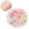 50/100pcs Cracked Acrylic Beads Candy Color Mixed Round Loose Spacer Beads For Jewelry Making DIY Bracelets Necklace Accessories