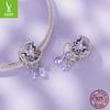 Noble And Elegant Moon Butterfly Diy Beads, Dream Purple S925 Sterling Silver Bead Accessories