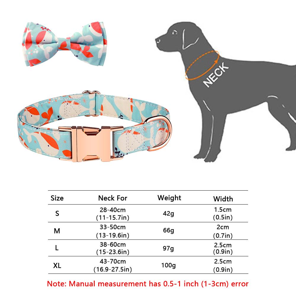 Classic Dog Collar with Bow Tie, Girl Boy Bowtie Quickly Release Buckle, Comfortable Soft Cute Collars for Puppy Small Medium Large Dogs